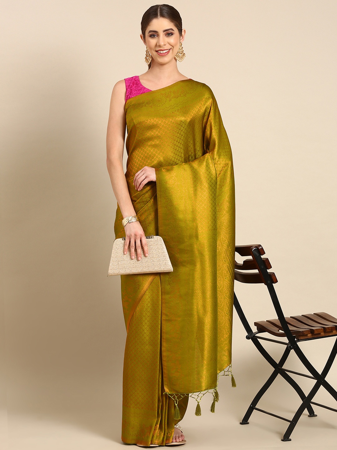 

Pothys Ethnic Motifs Zari Banarasi Saree, Green