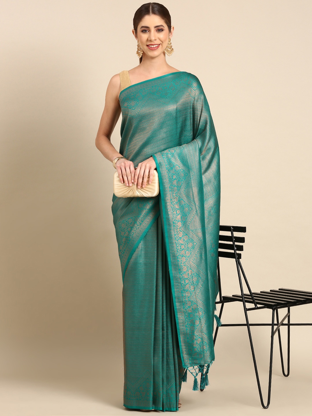 

Pothys Ethnic Motifs Zari Banarasi Saree, Blue