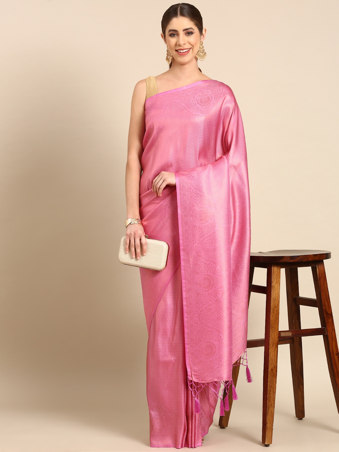 

Pothys Ethnic Motifs Zari Banarasi Saree, Pink