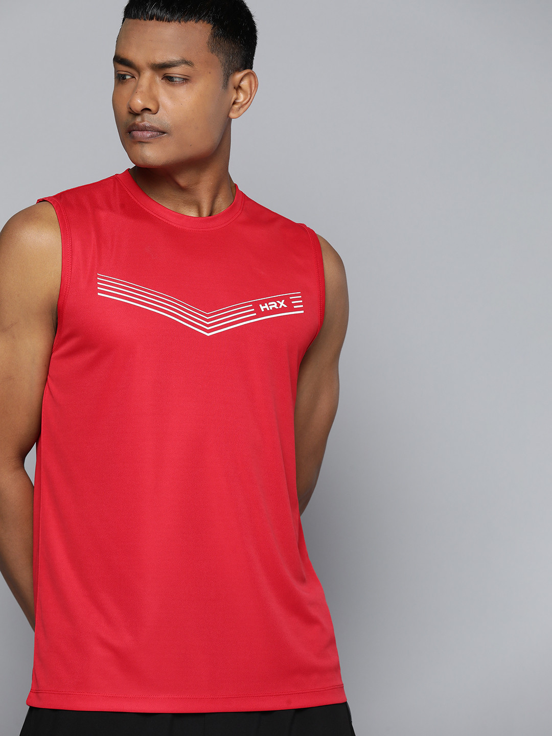 

HRX by Hrithik Roshan Brand Logo Printed T-shirt, Red
