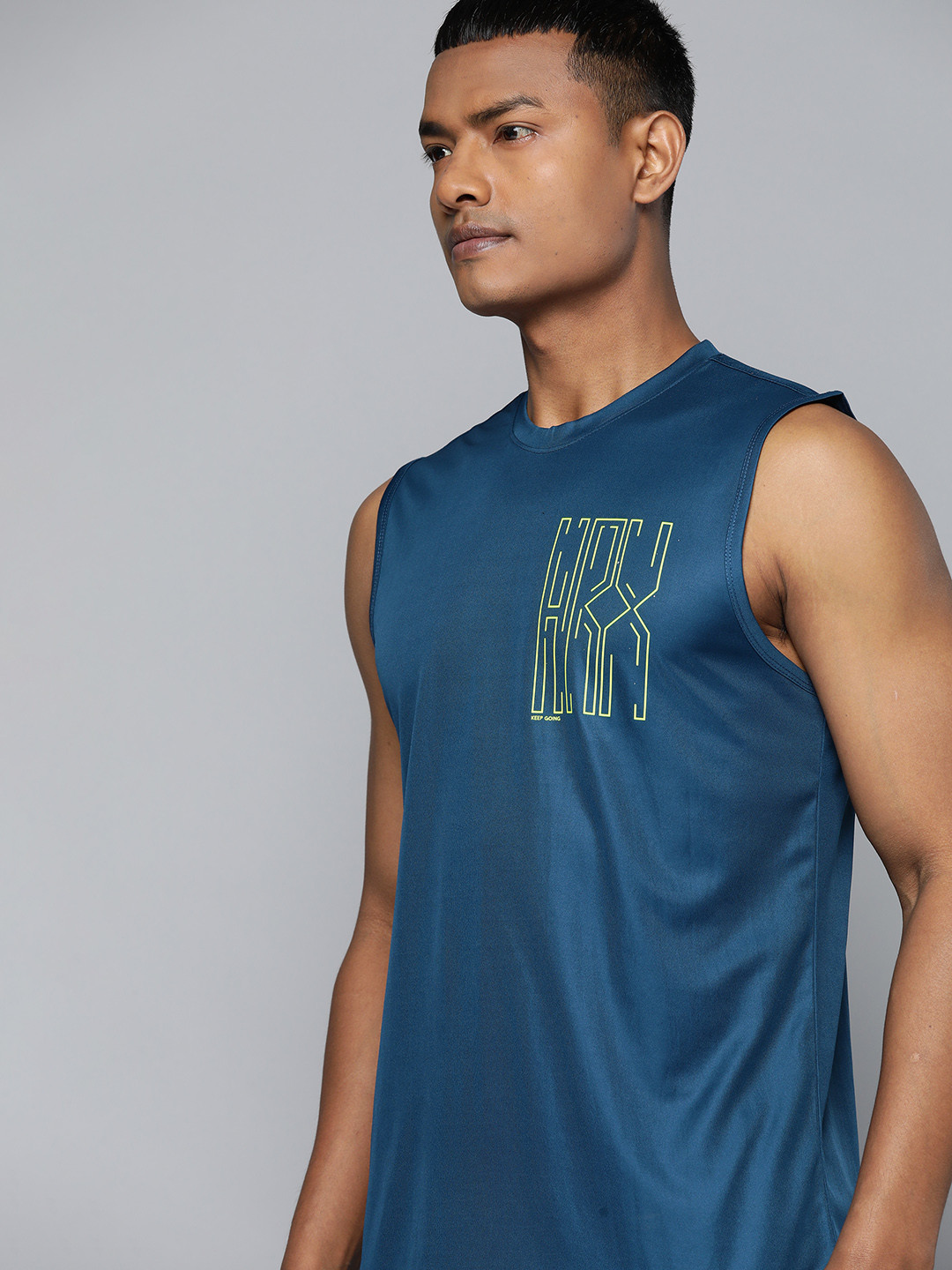 

HRX by Hrithik Roshan Typography Printed T-shirt, Blue