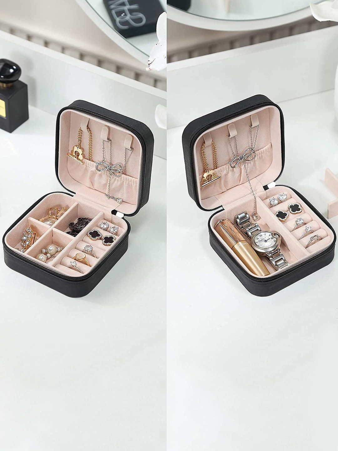 

YouBella Black Portable Jewellery Watch & Make Up Travel Case