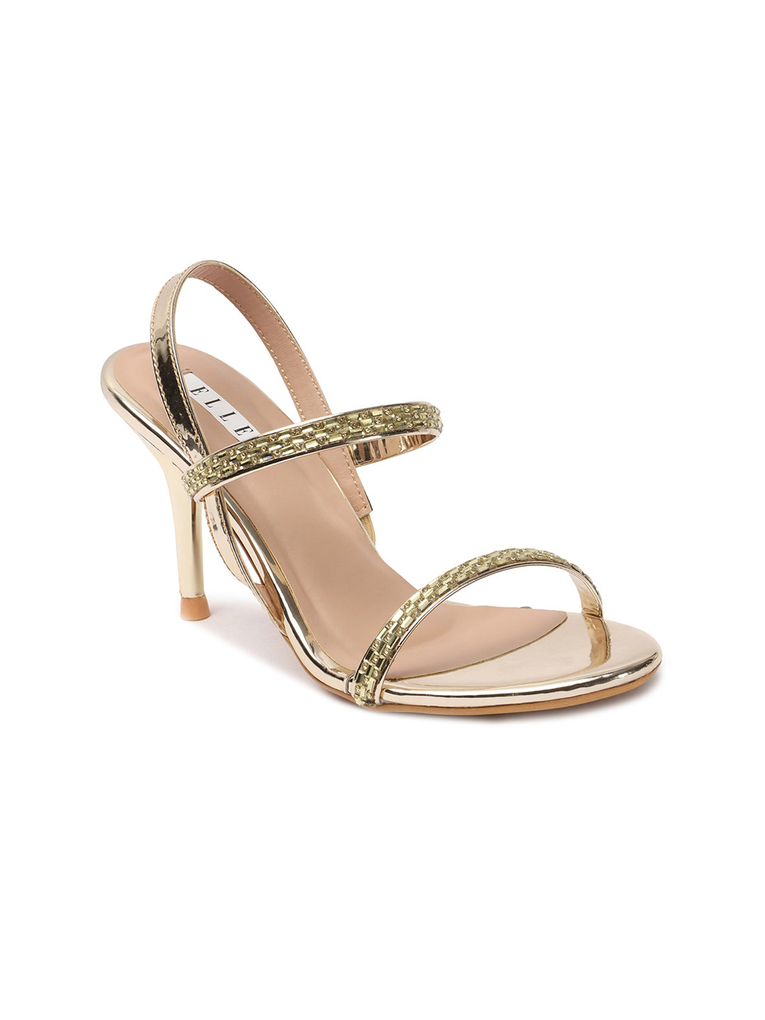 

ELLE Embellished Slim Heels, Gold