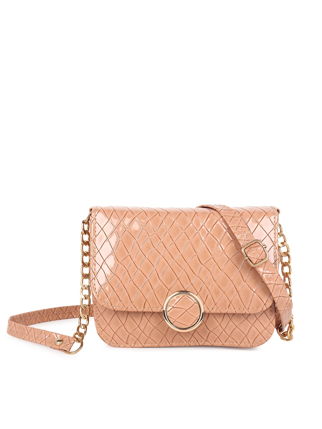 

Stropcarry Women Textured Sling Bag, Peach