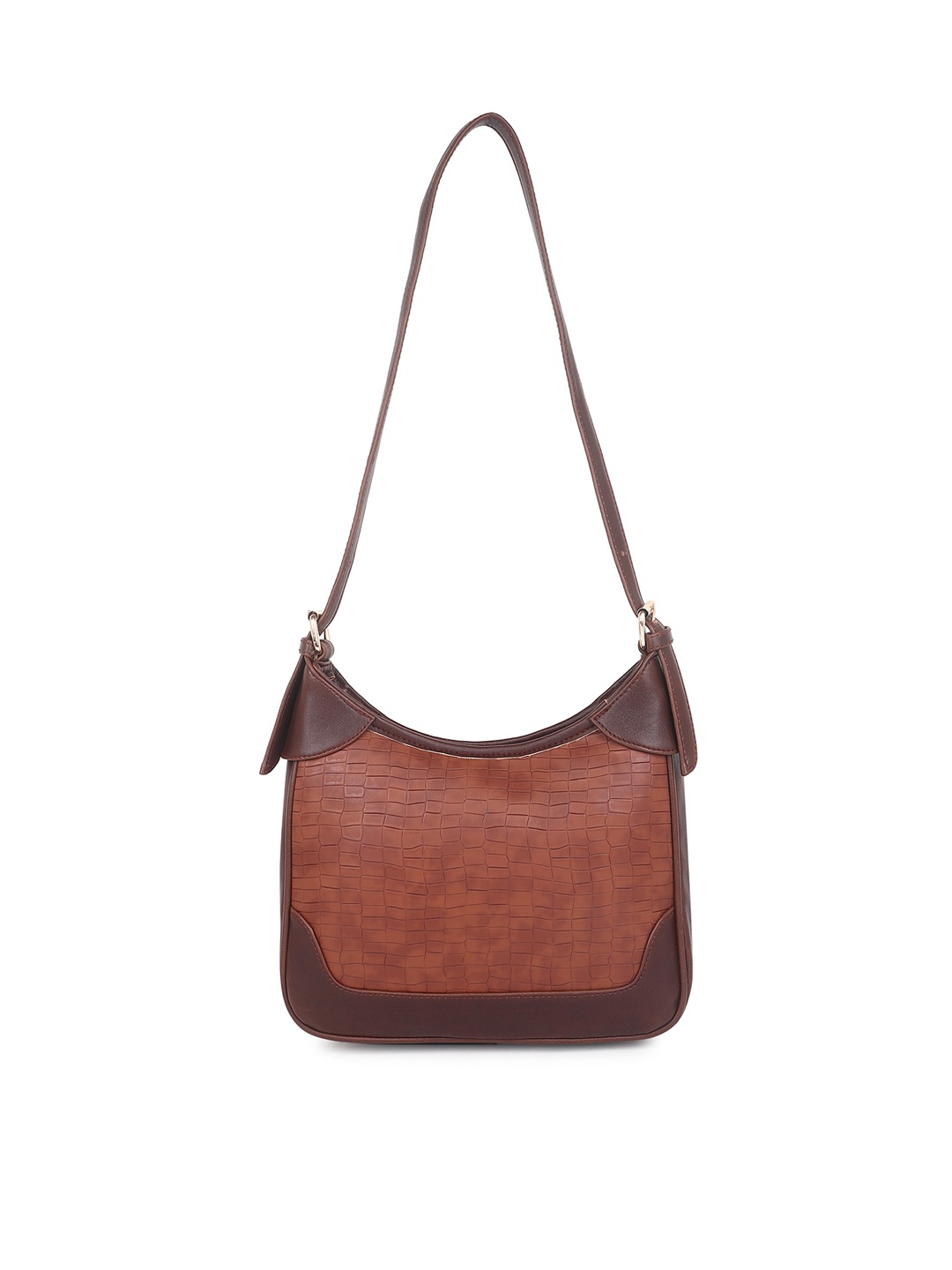 

Stropcarry Colourblocked PU Structured Sling Bag, Brown