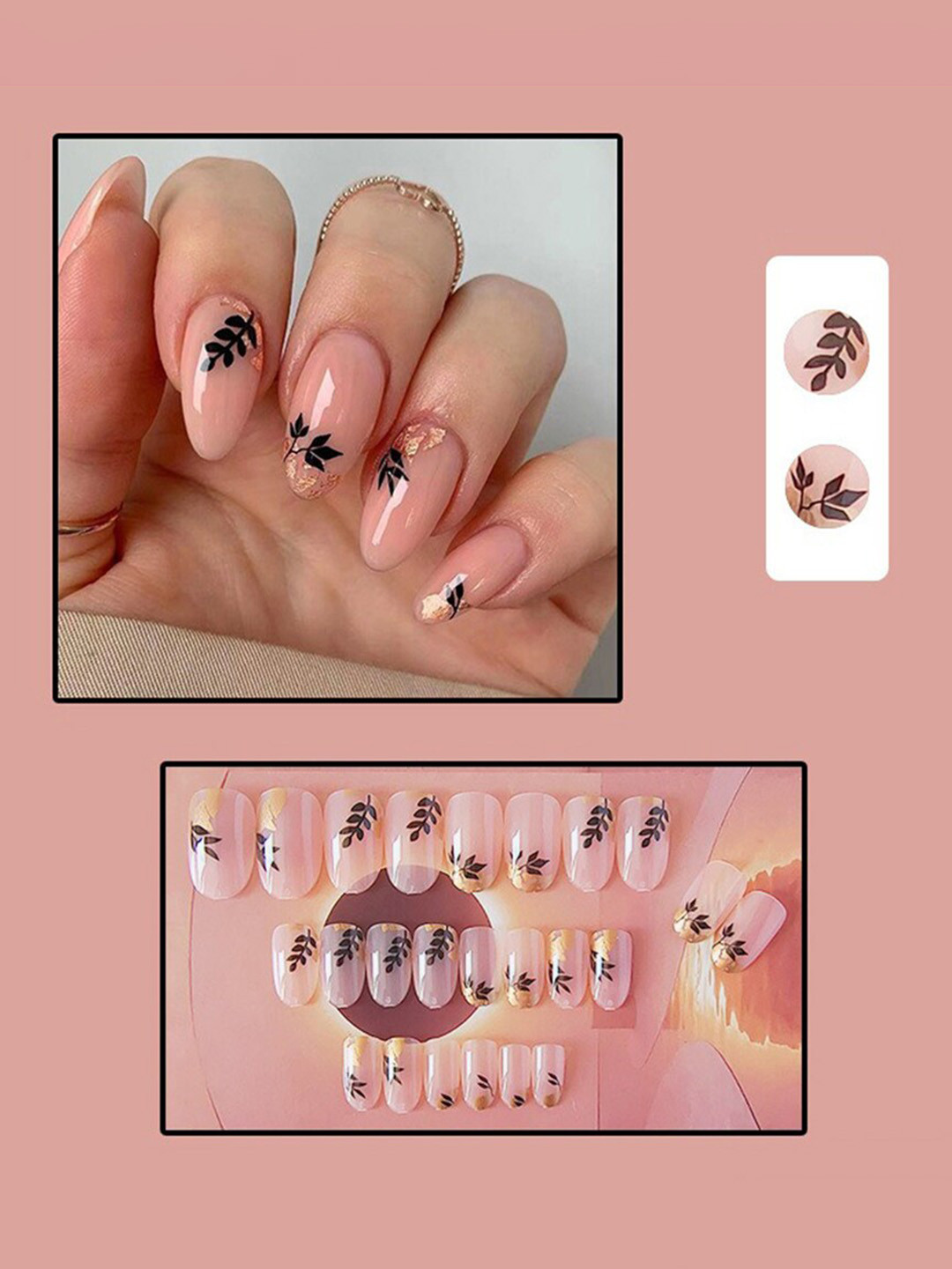 

S.A.V.I. 24 - Pcs Fake Nails With Glue, Pink