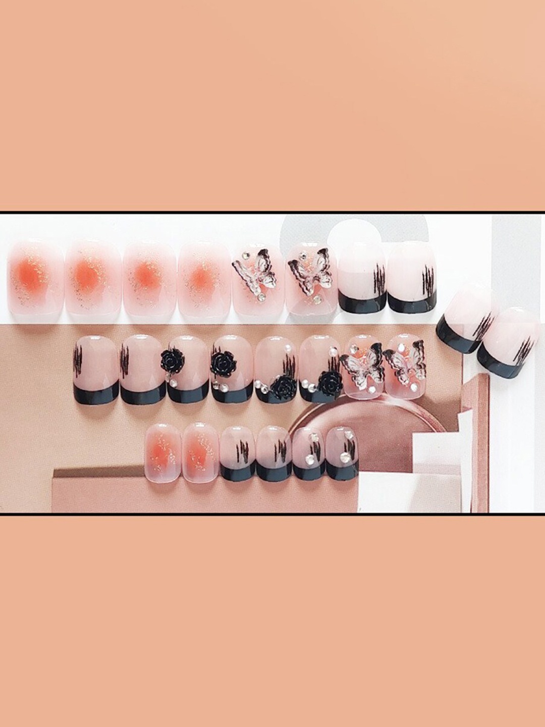 

S.A.V.I. 24 - Pcs Fake Nails With Glue, Pink