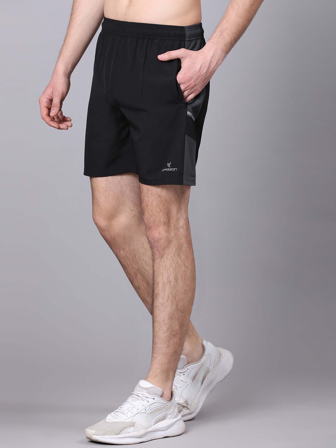 

Dpassion Men Running Sports Shorts, Black