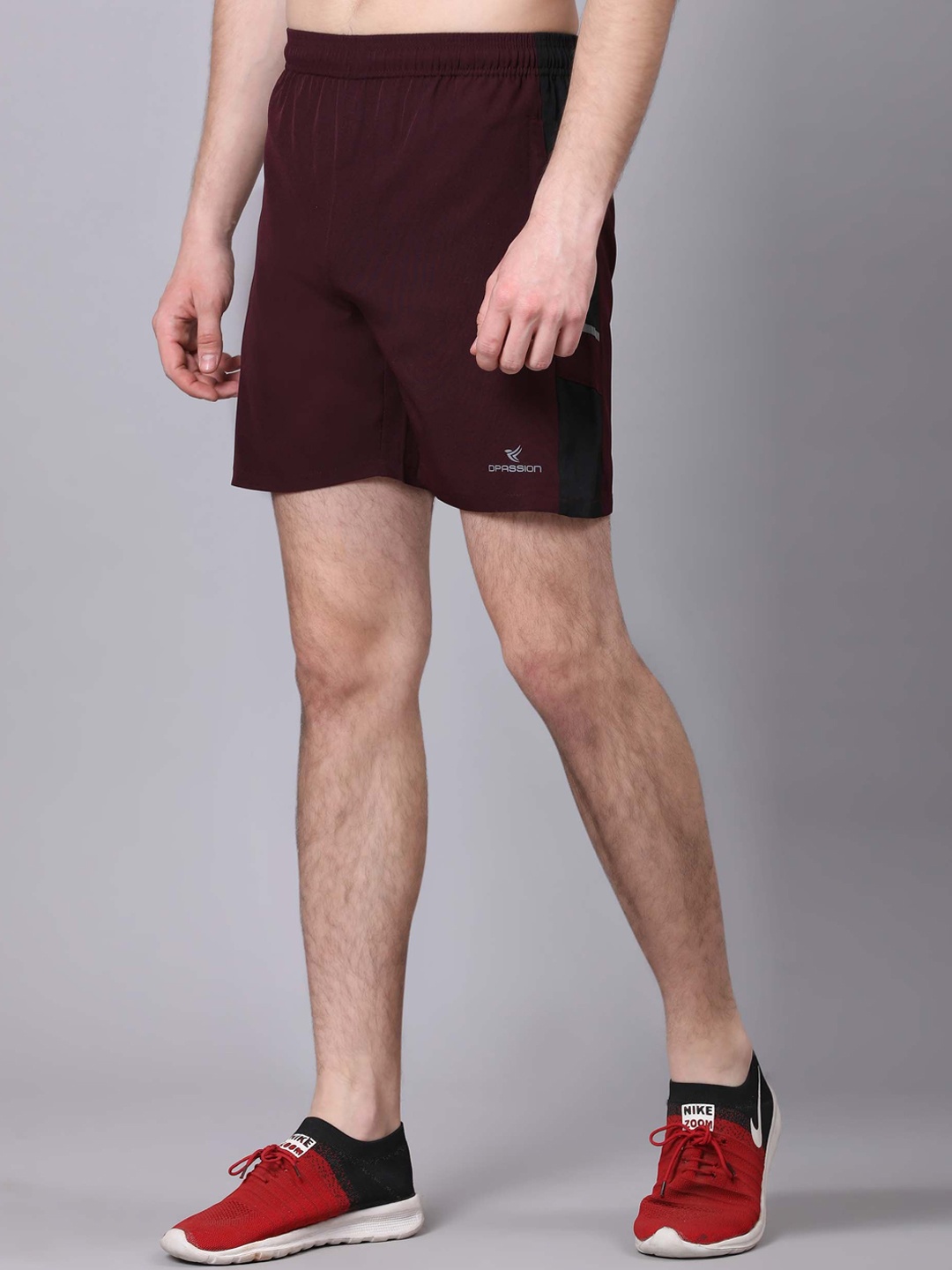 

Dpassion Men Running Sports Shorts, Maroon