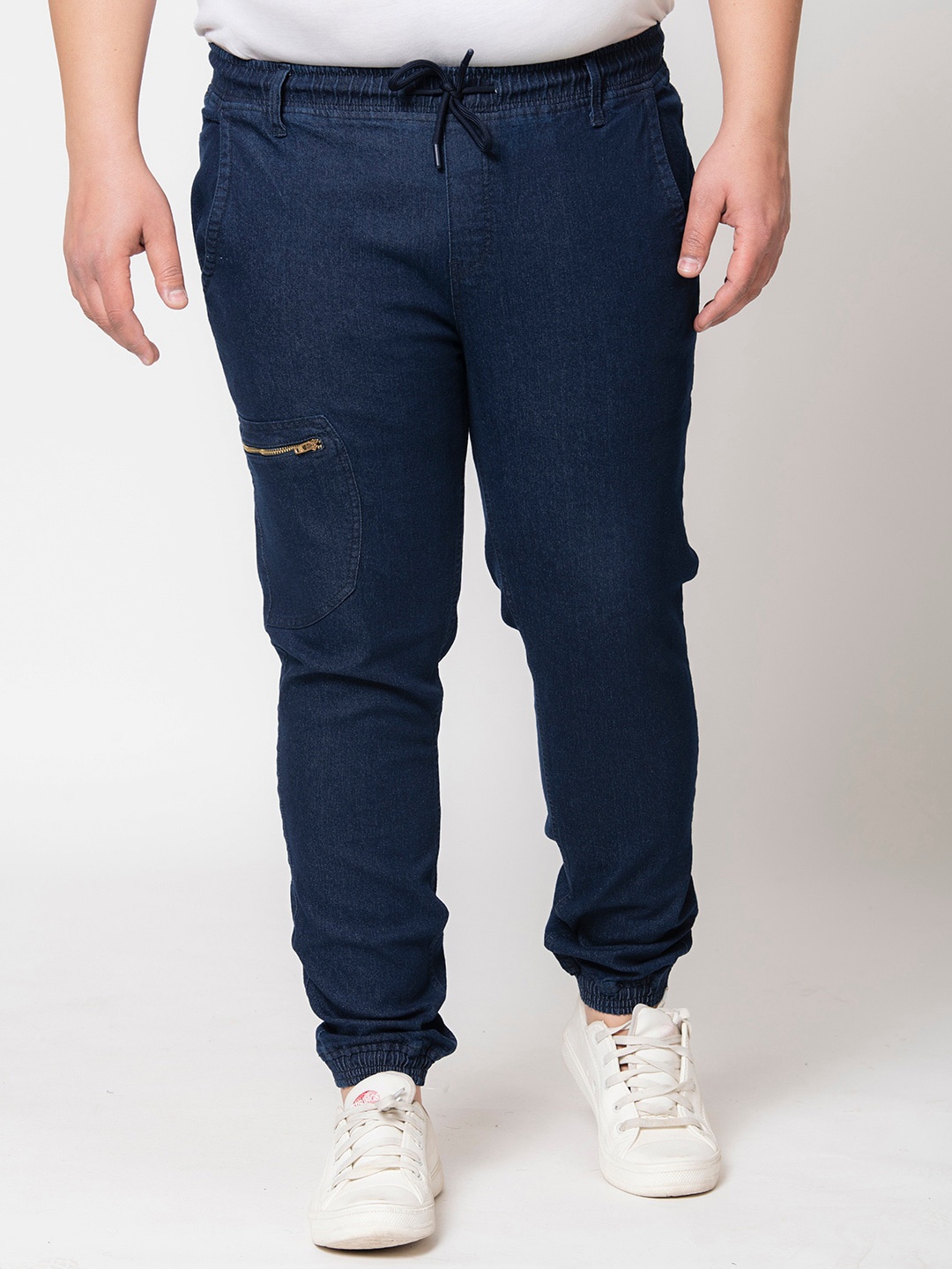 

IVOC Plus Men Plus Size Mid-Rise Stretchable Denim Jogger, Blue