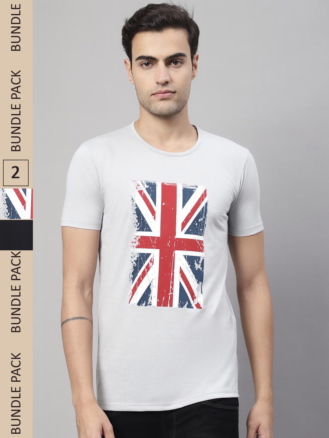 

MACK JONNEY Pack Of 2 Cotton T-shirt, Multi