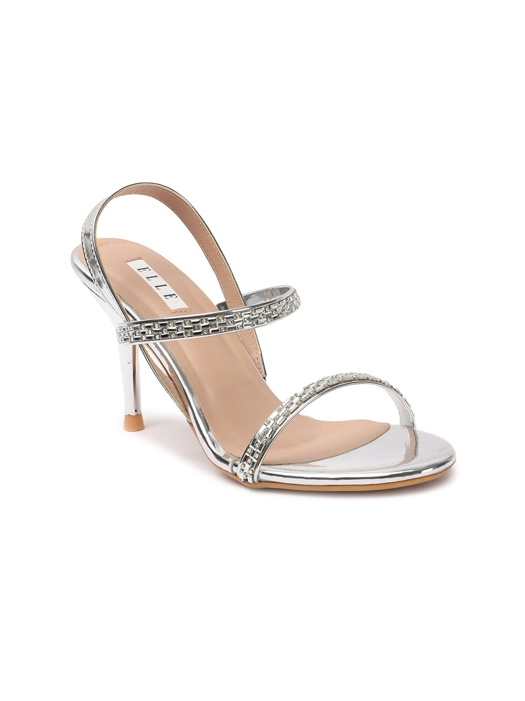 

ELLE Embellished Slim Heels, Silver