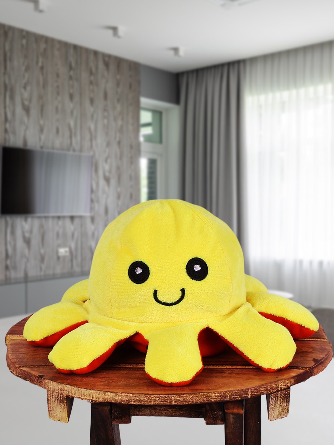 

DukieKooky Kids Reversible Octopus Soft Toy, Yellow