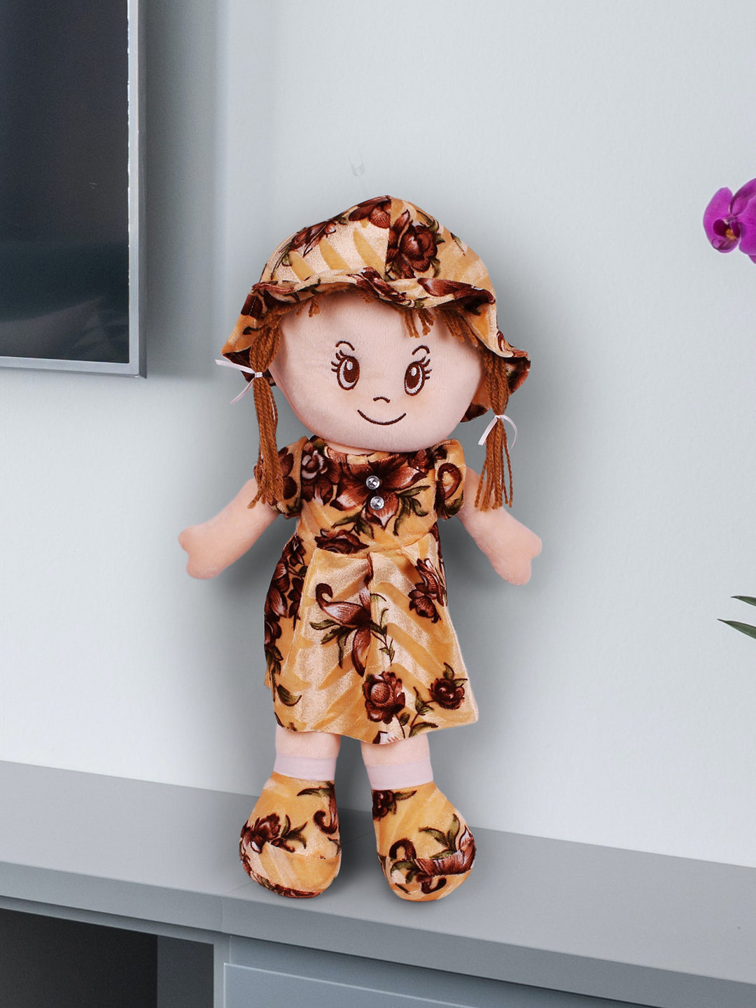 

DukieKooky Kids Printed Doll Soft Toy, Brown