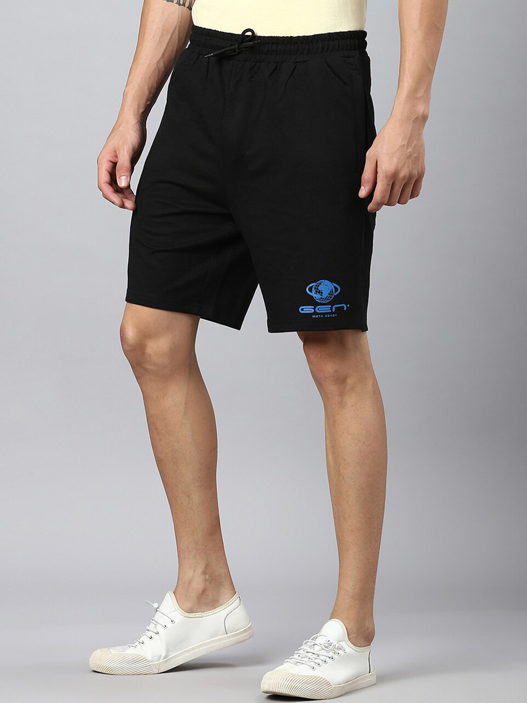 

Hubberholme Men Mid-Rise Outdoor Sports Shorts, Black