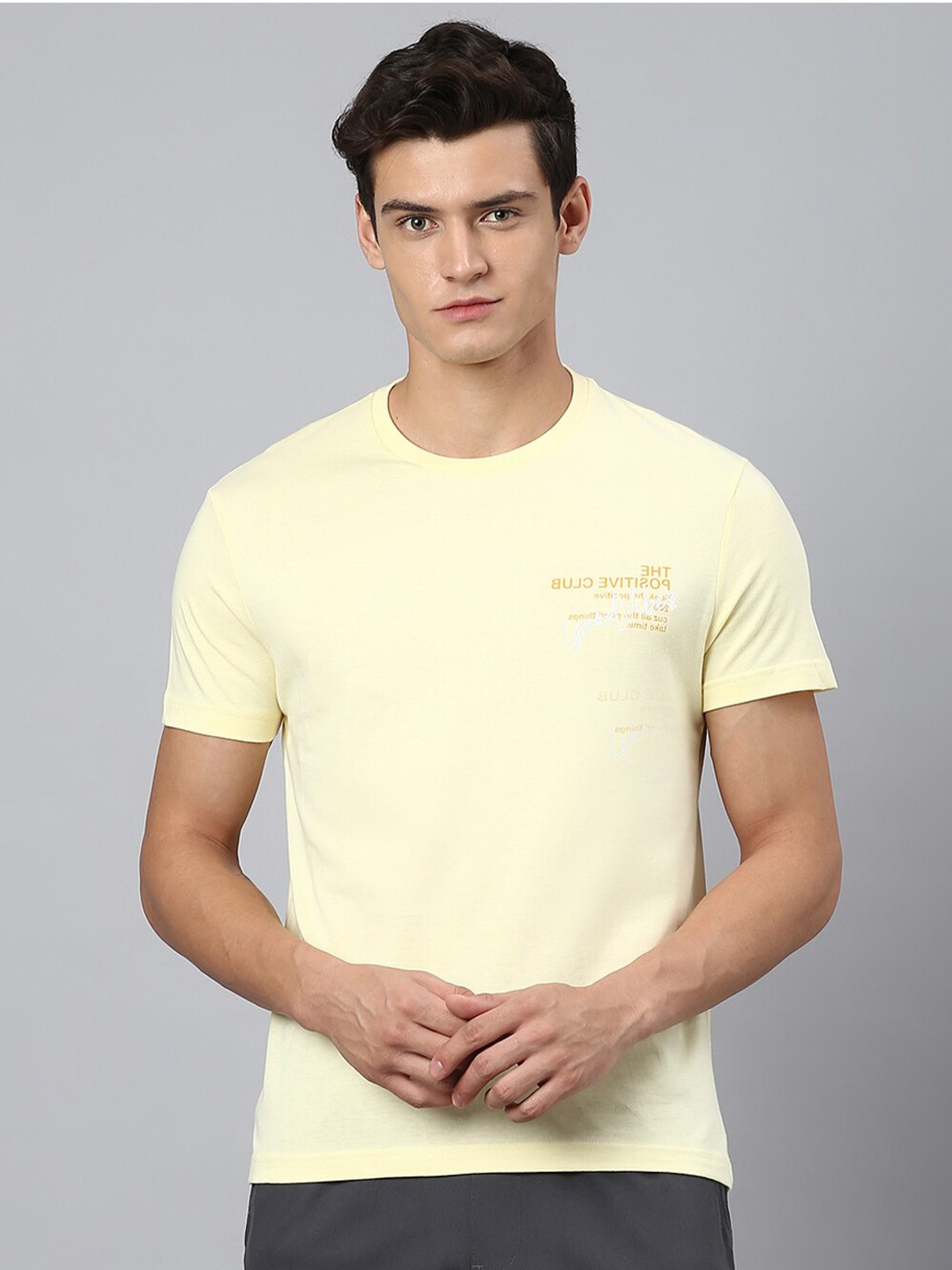 

Hubberholme Round Neck Pure Cotton T-shirt, Yellow