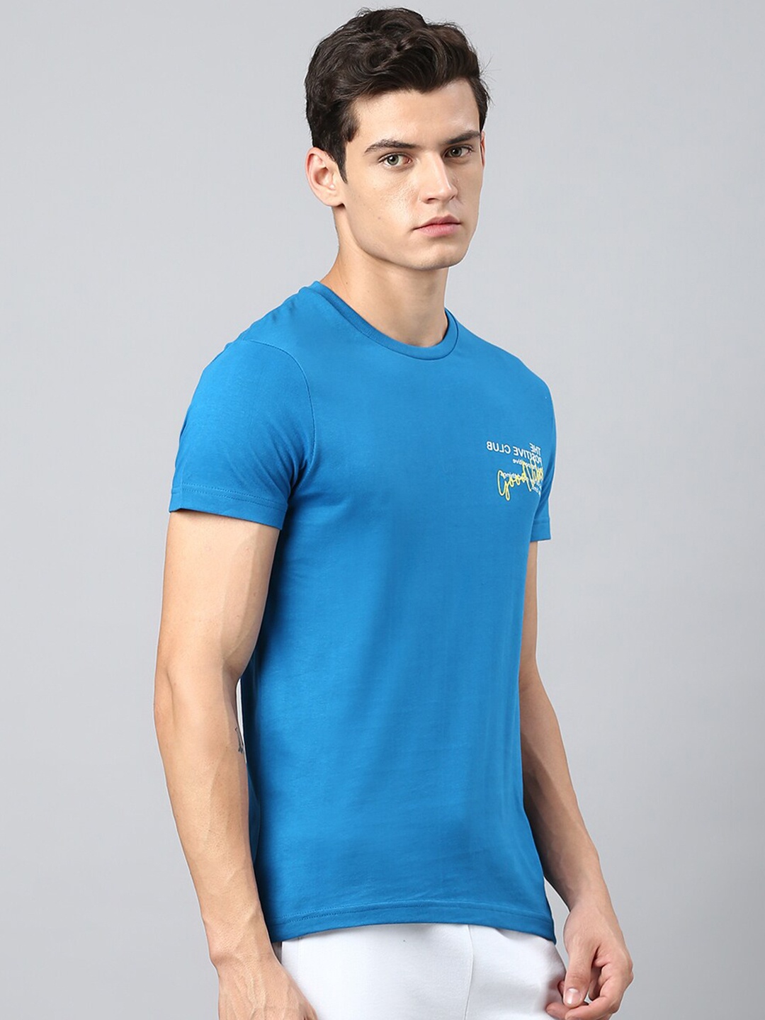 

Hubberholme Typography Printed Pure Cotton T-shirt, Blue