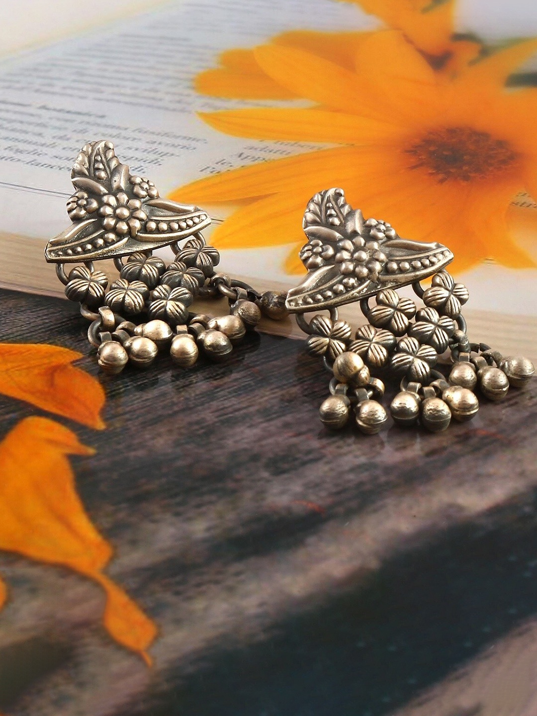 

Palace of silver Silver-Plated Contemporary Drop Earrings