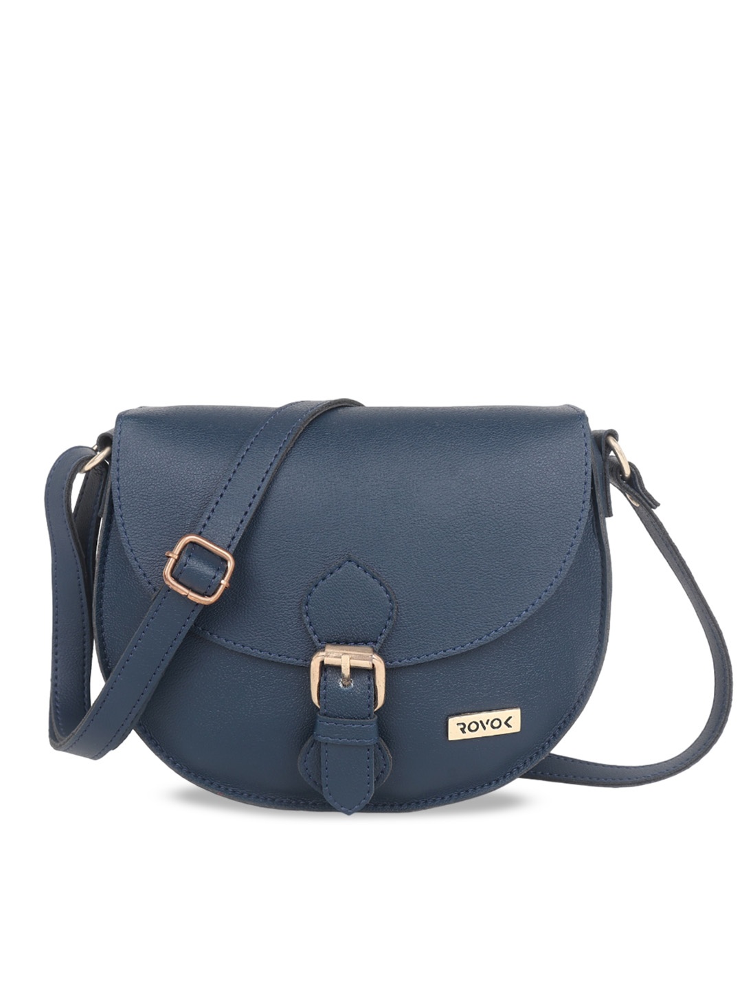 

ROVOK Structured Sling Bag With Buckle Detail, Blue