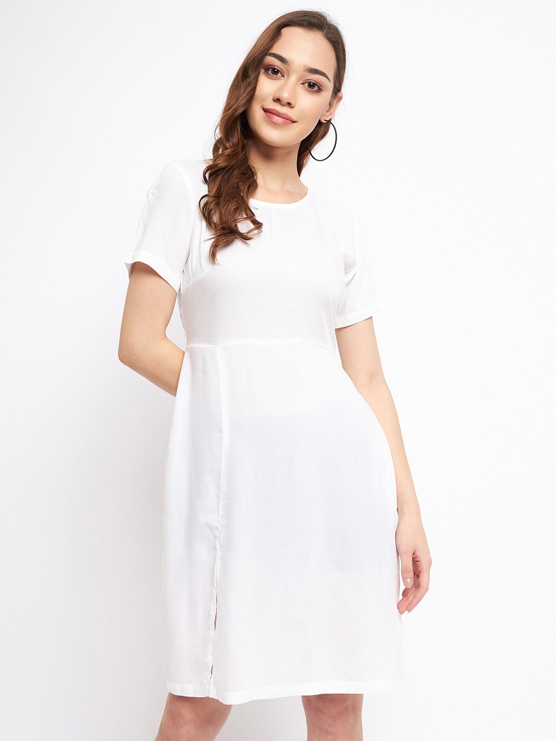 

BRINNS Round Neck A-Line Dress, White