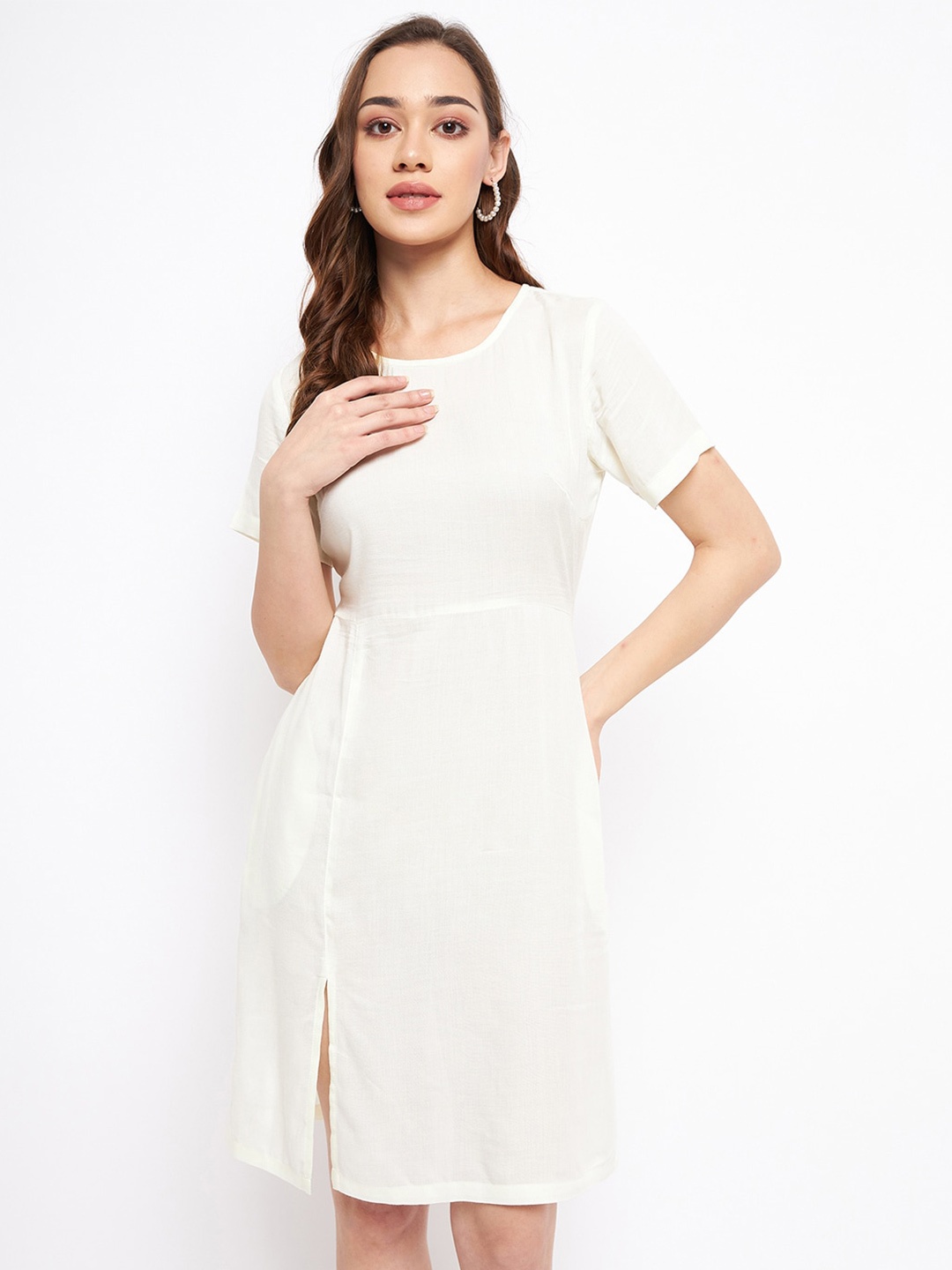 

BRINNS Round Neck Dress, Cream