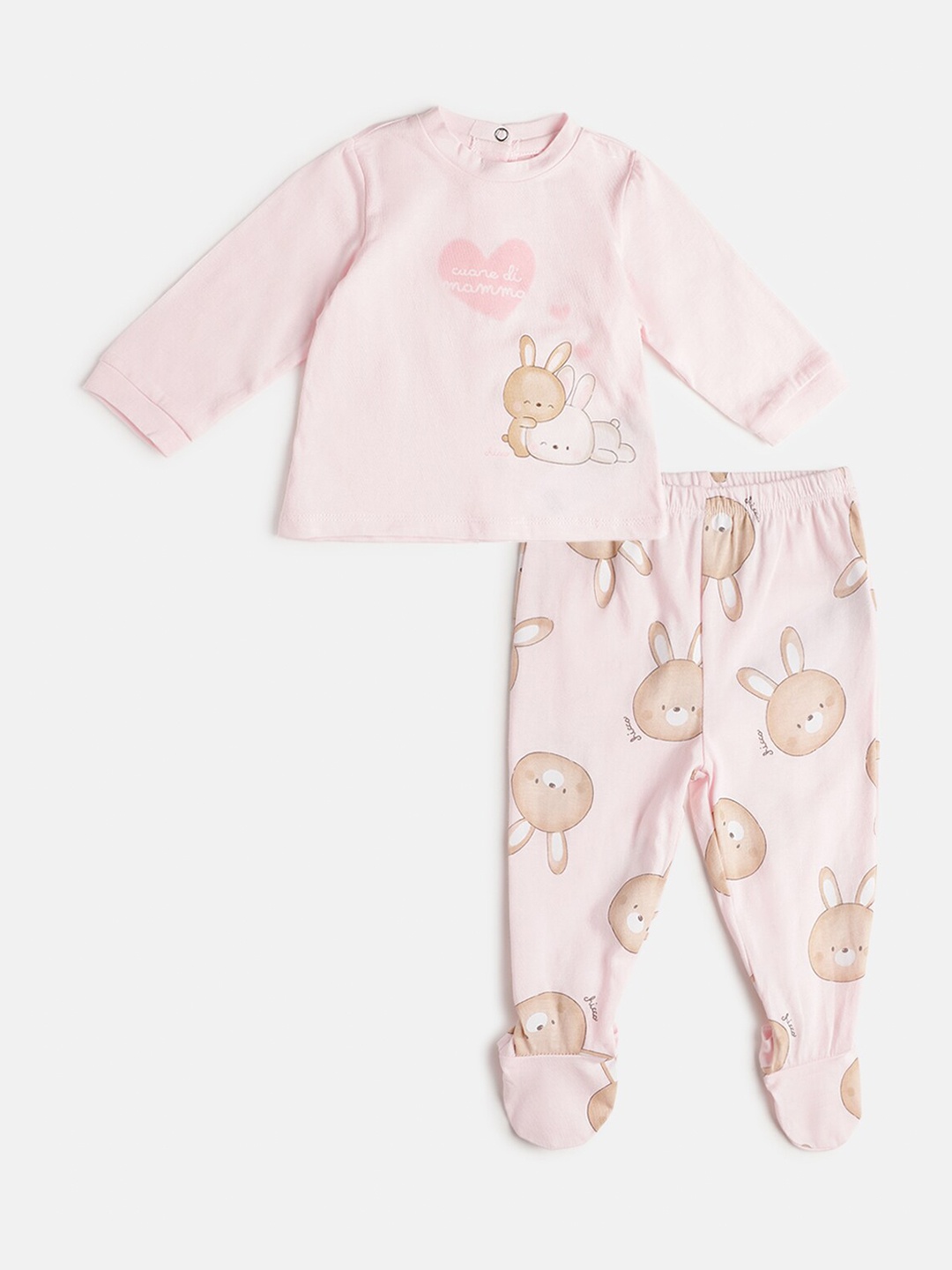 

Chicco Infant Girls Printed Pure Cotton T-shirt with Leggings Clothing Set, Pink