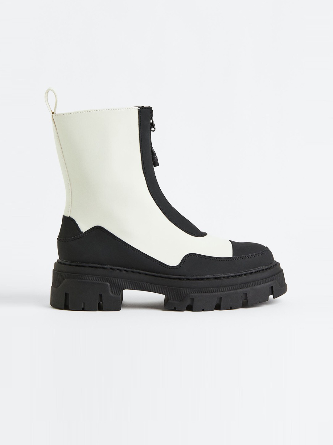 

H&M Women Chunky Zip-Front Boots, Black