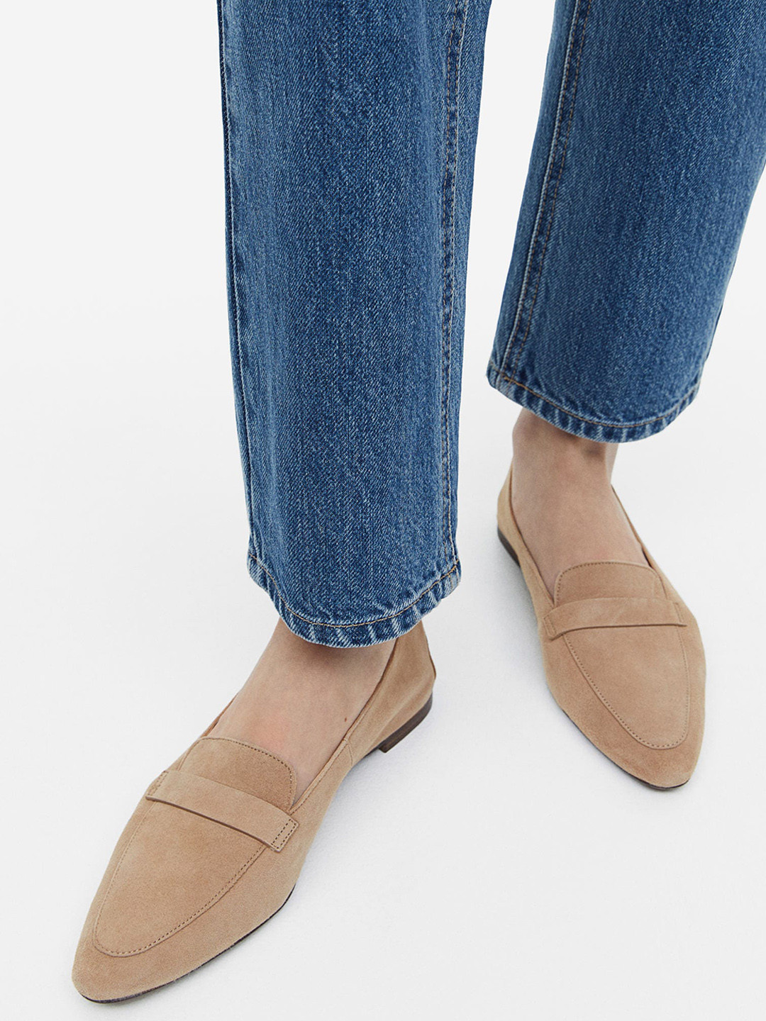 

H&M Women Suede Loafers, Beige