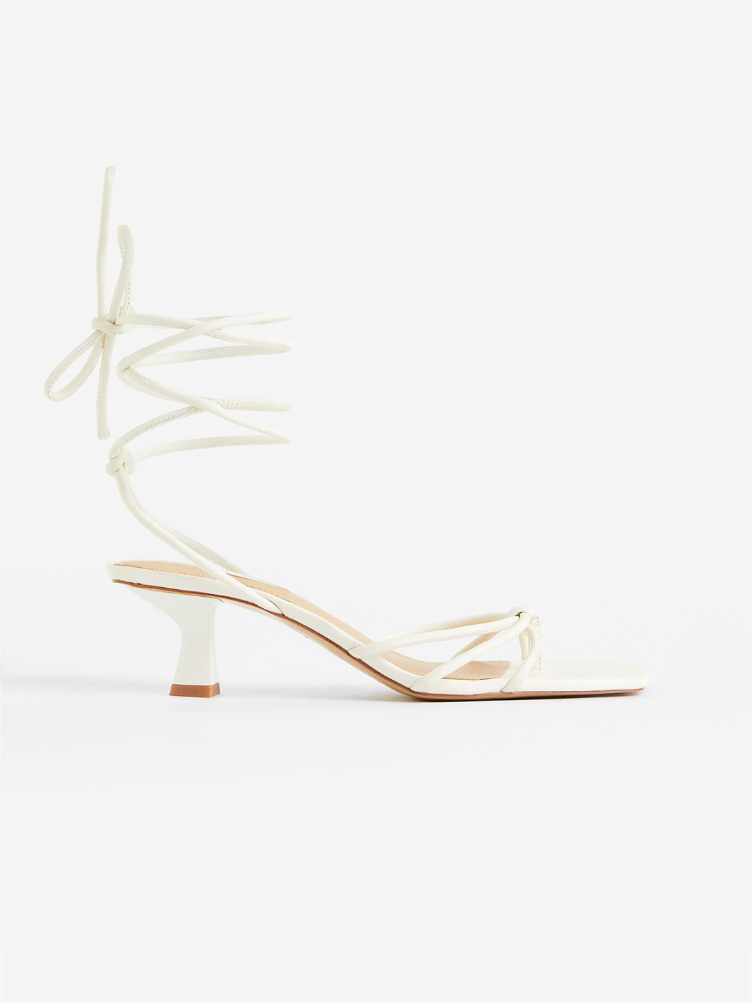 

H&M Women Strappy Leather Heels, White