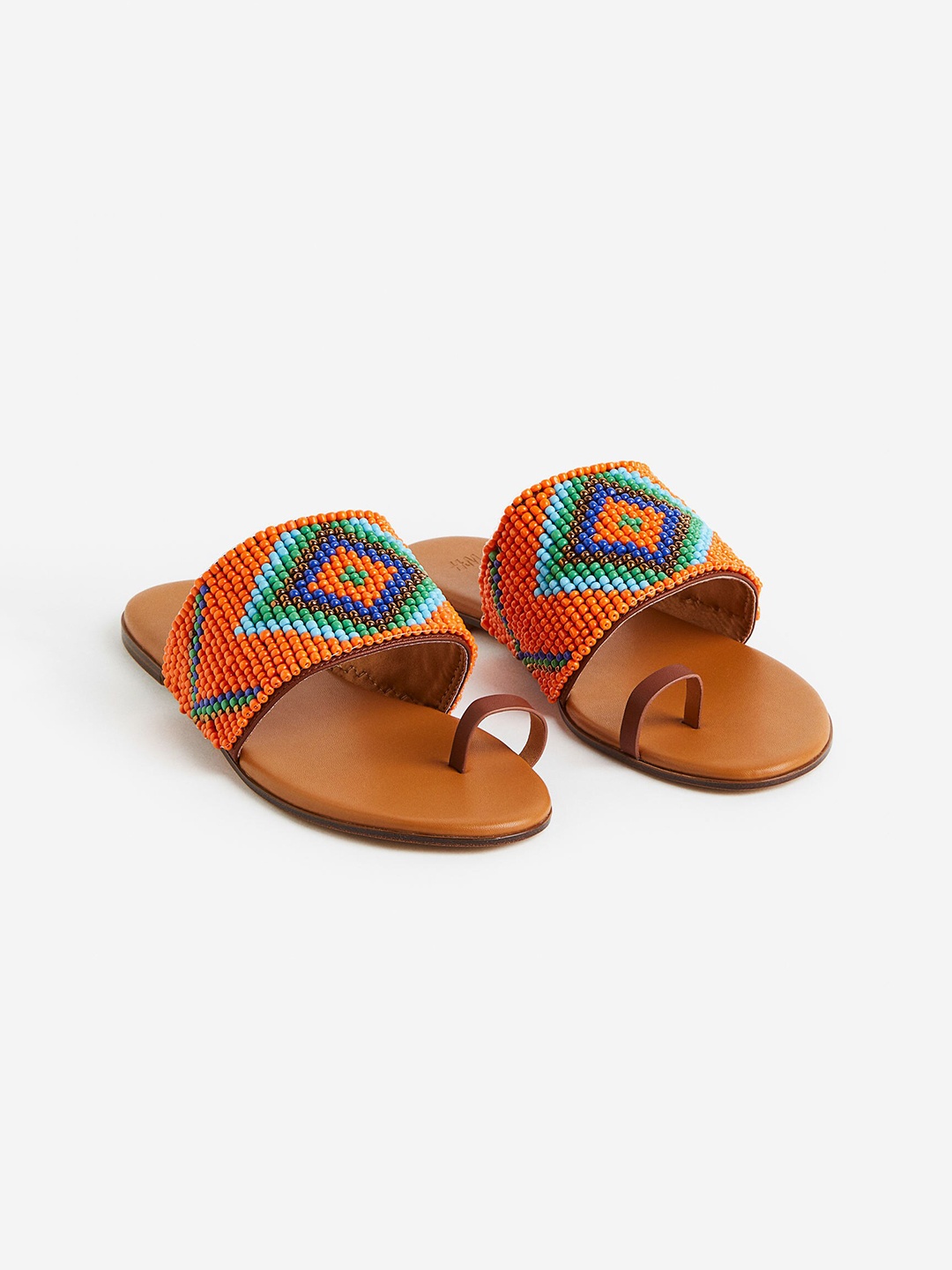 

H&M Women Beaded Slides, Orange