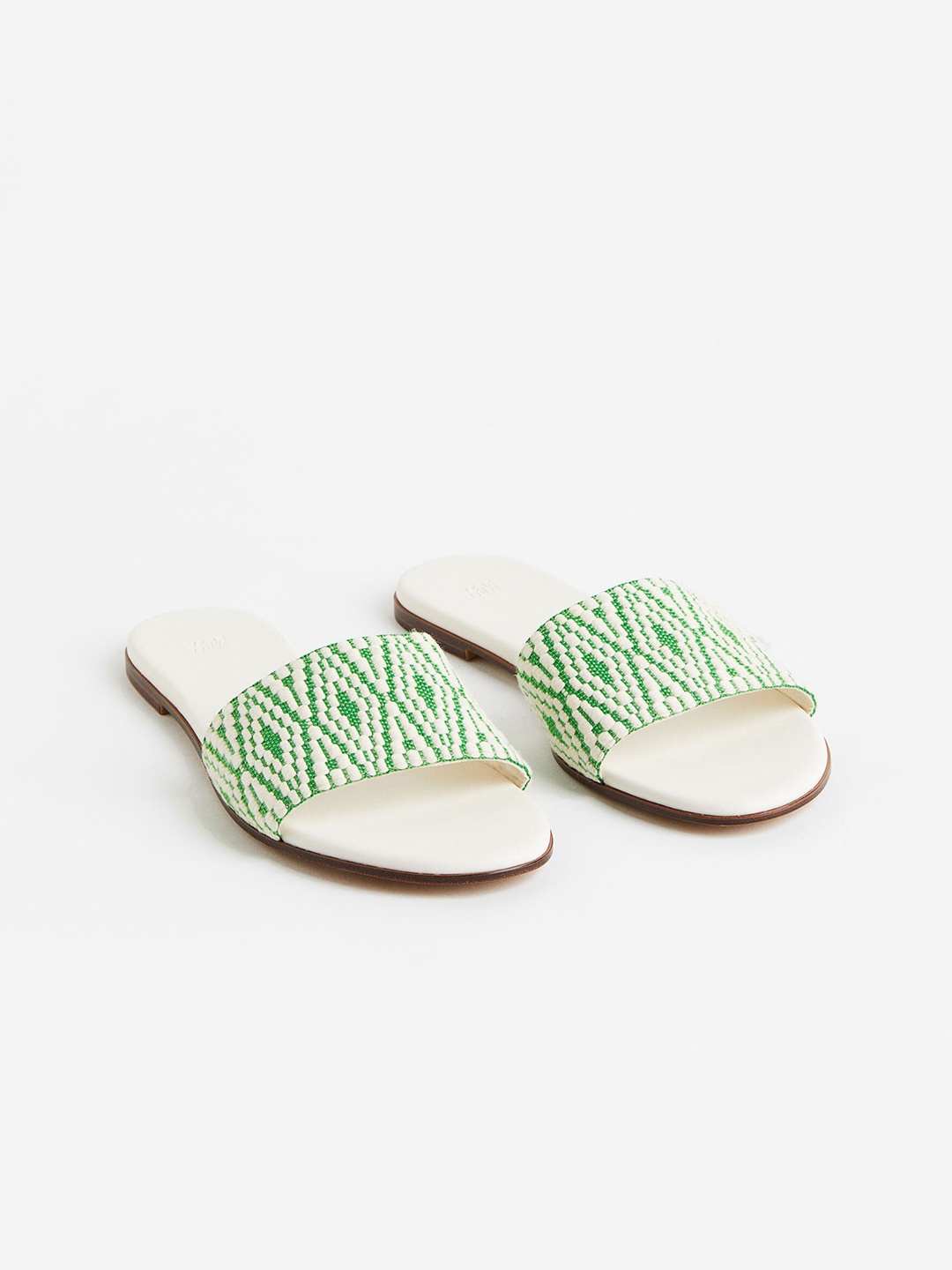 

H&M Women Jacquard-Weave Slides, Green