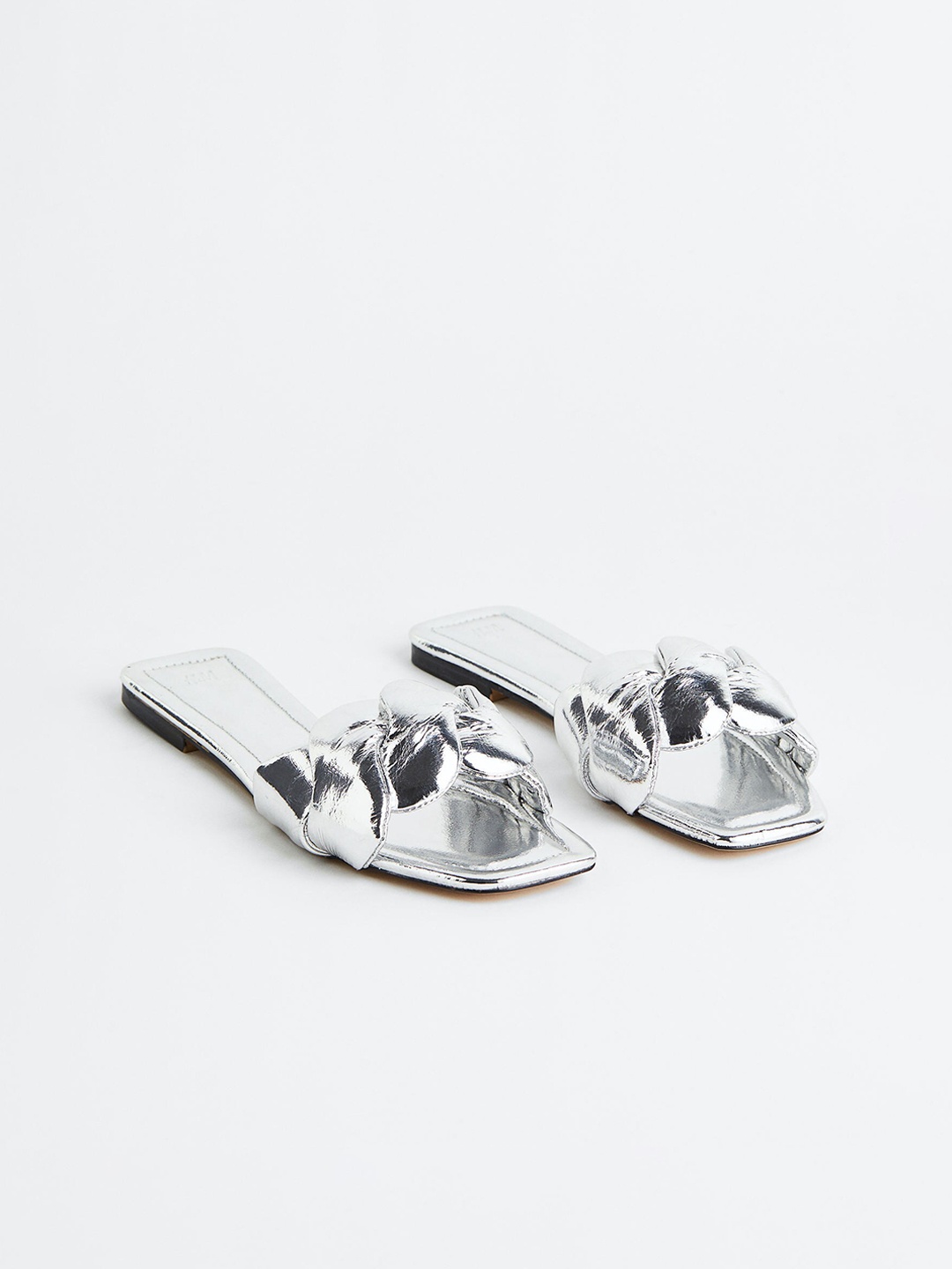 

H&M Women Braided Slides, Silver