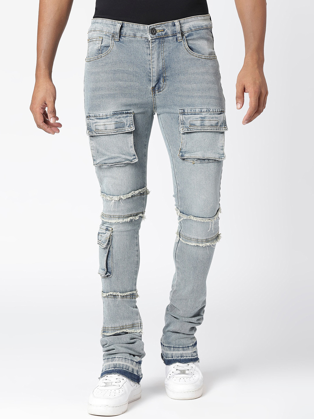 

WAIMEA Men Mid-Rise Skinny Fit Highly Distressed Stretchable Jeans, Blue