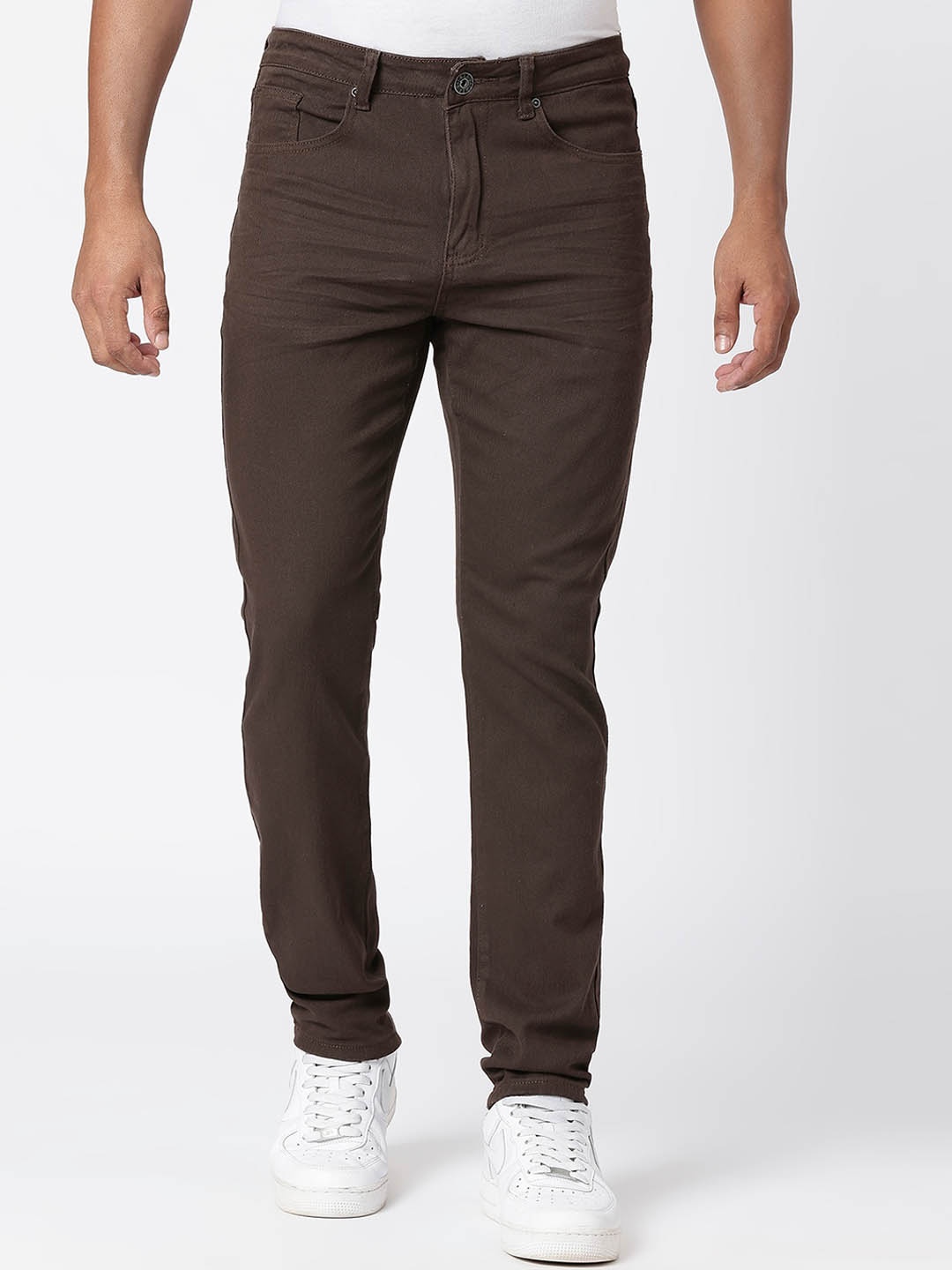 

WAIMEA Men Mid-Rise Skinny Fit Stretchable Jeans, Brown