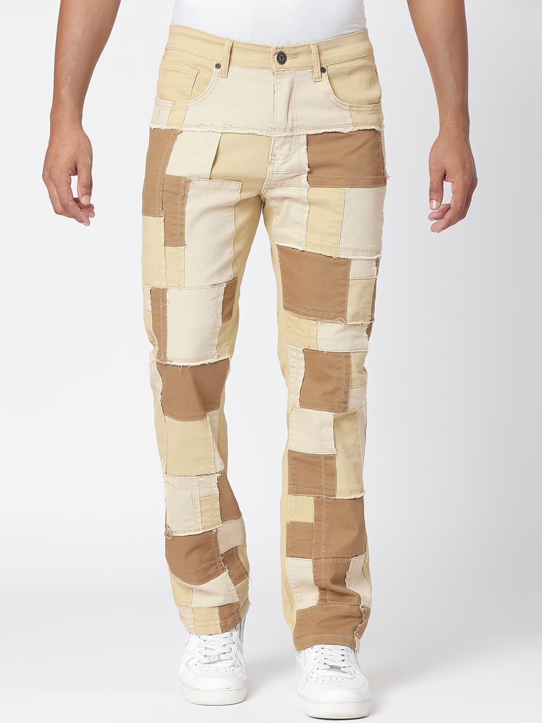 

WAIMEA Men Mid-Rise Bootcut Stretchable Jeans, Khaki