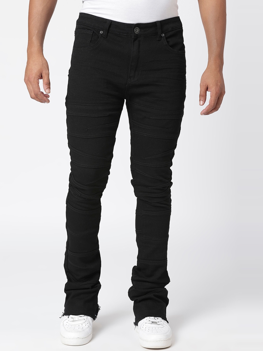 

WAIMEA Men Mid-Rise Bootcut Stretchable Jeans, Black