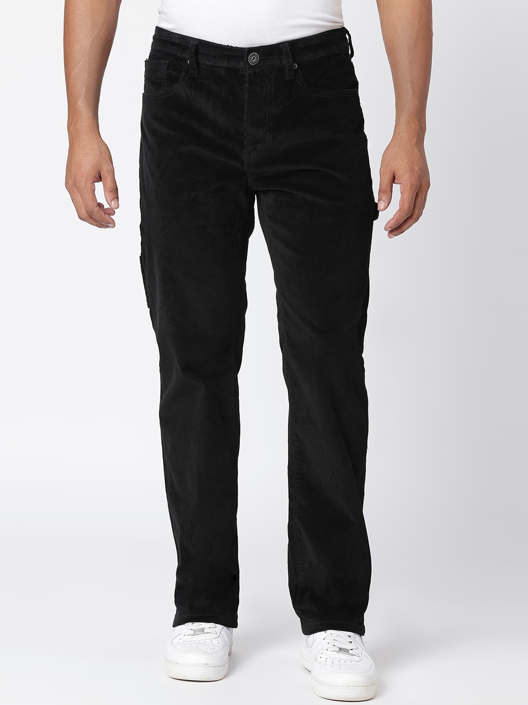 

WAIMEA Men Mid-Rise Bootcut Stretchable Jeans, Black