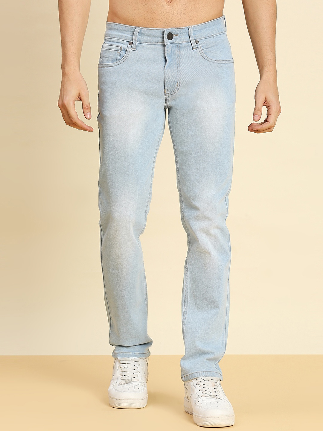 

Moda Rapido Men Smart Slim Fit Light Fade Stretchable Jeans, Blue