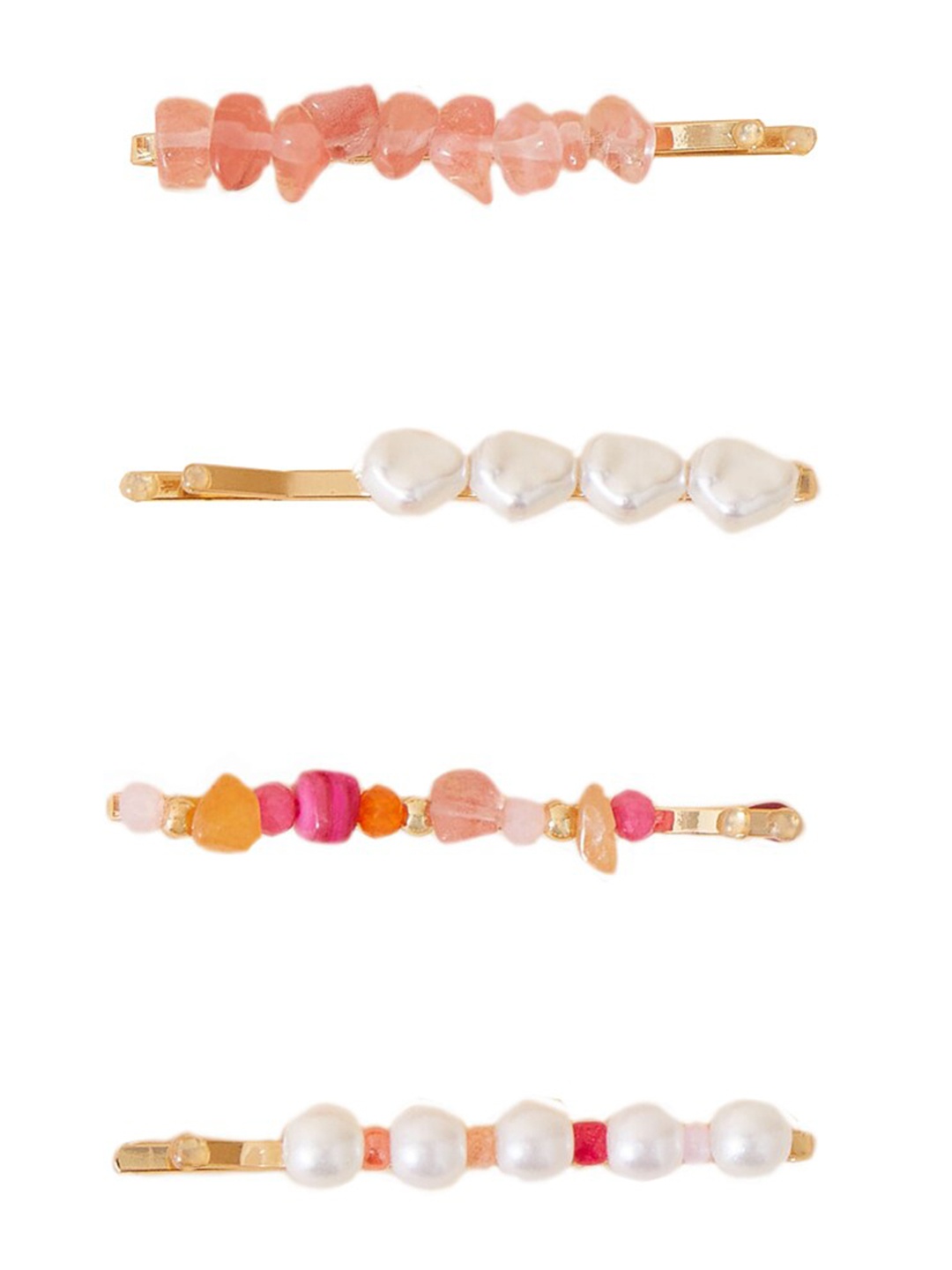 

Accessorize Women Set of 4 Beaded Bobby Pins, Gold