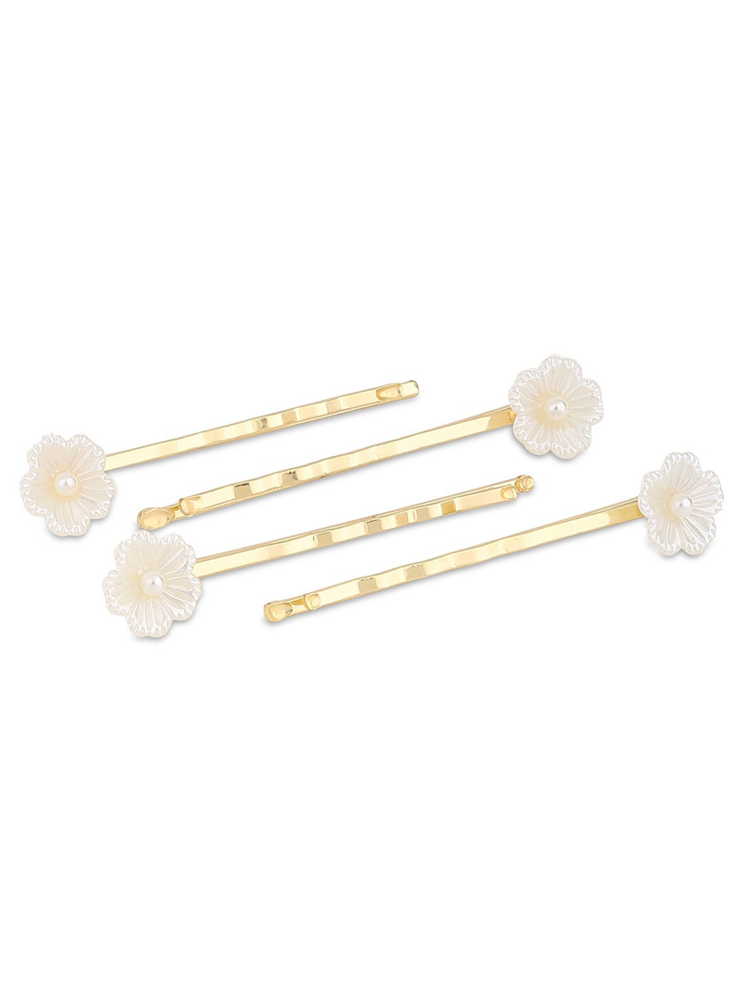 

Accessorize Women Set of 4 Flower Bobby Pins, Gold