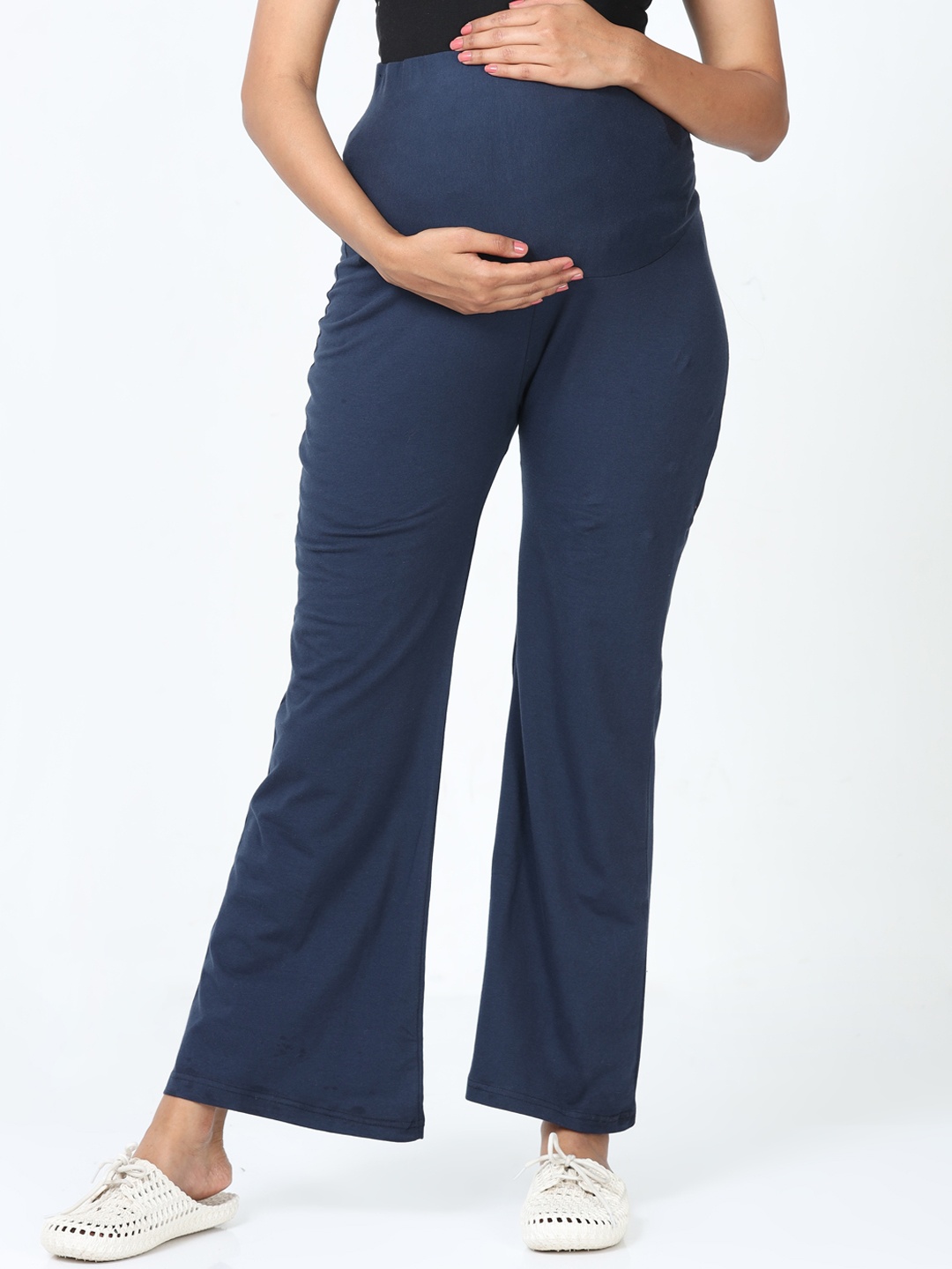 

9shines Label Women Blue Maternity Palazzos