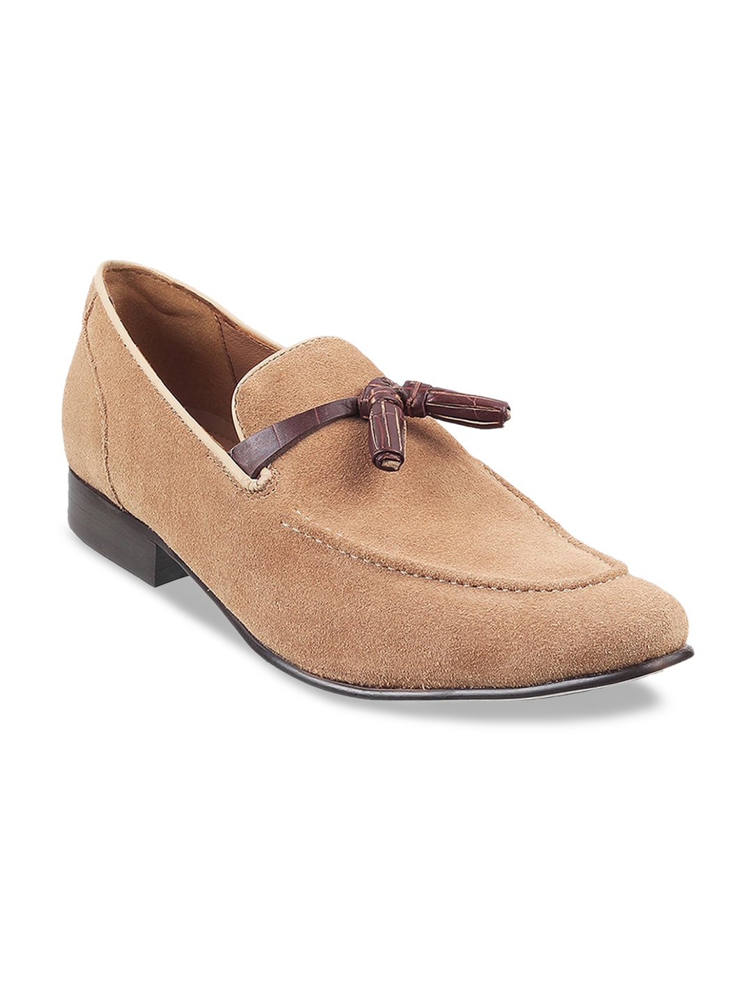 

J.FONTINI Men Textured Formal Loafers, Beige