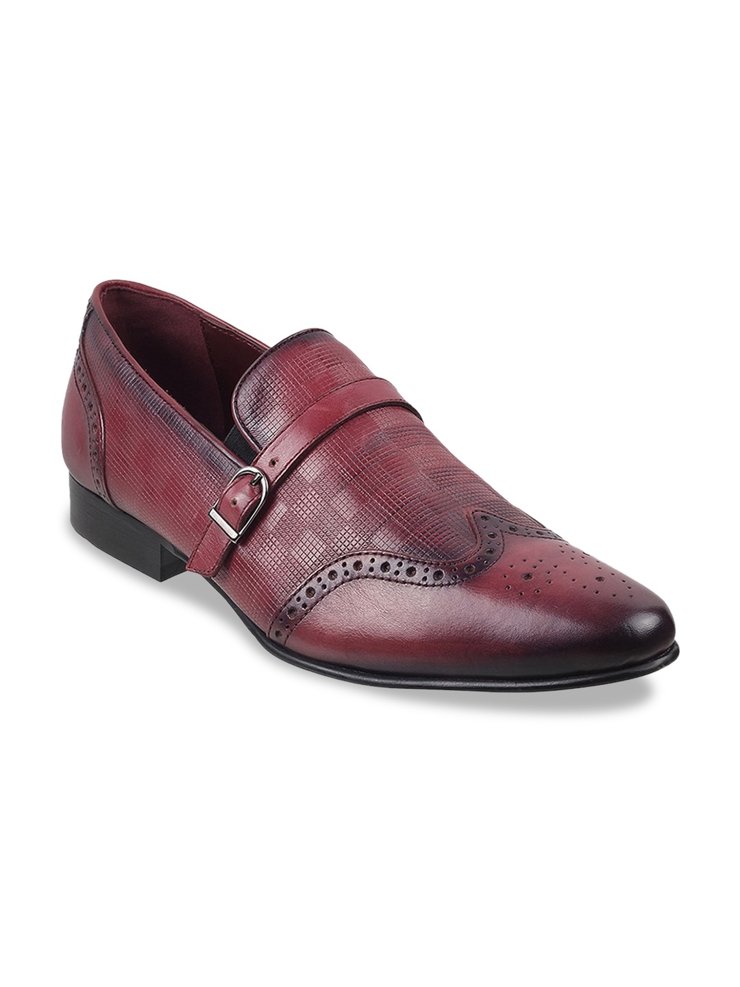 

J.FONTINI Men Leather Formal Brogues, Maroon