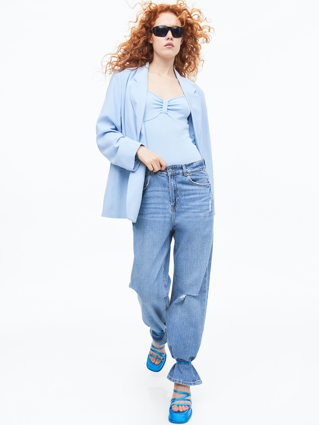 

H&M Ribbed Jersey Body, Blue