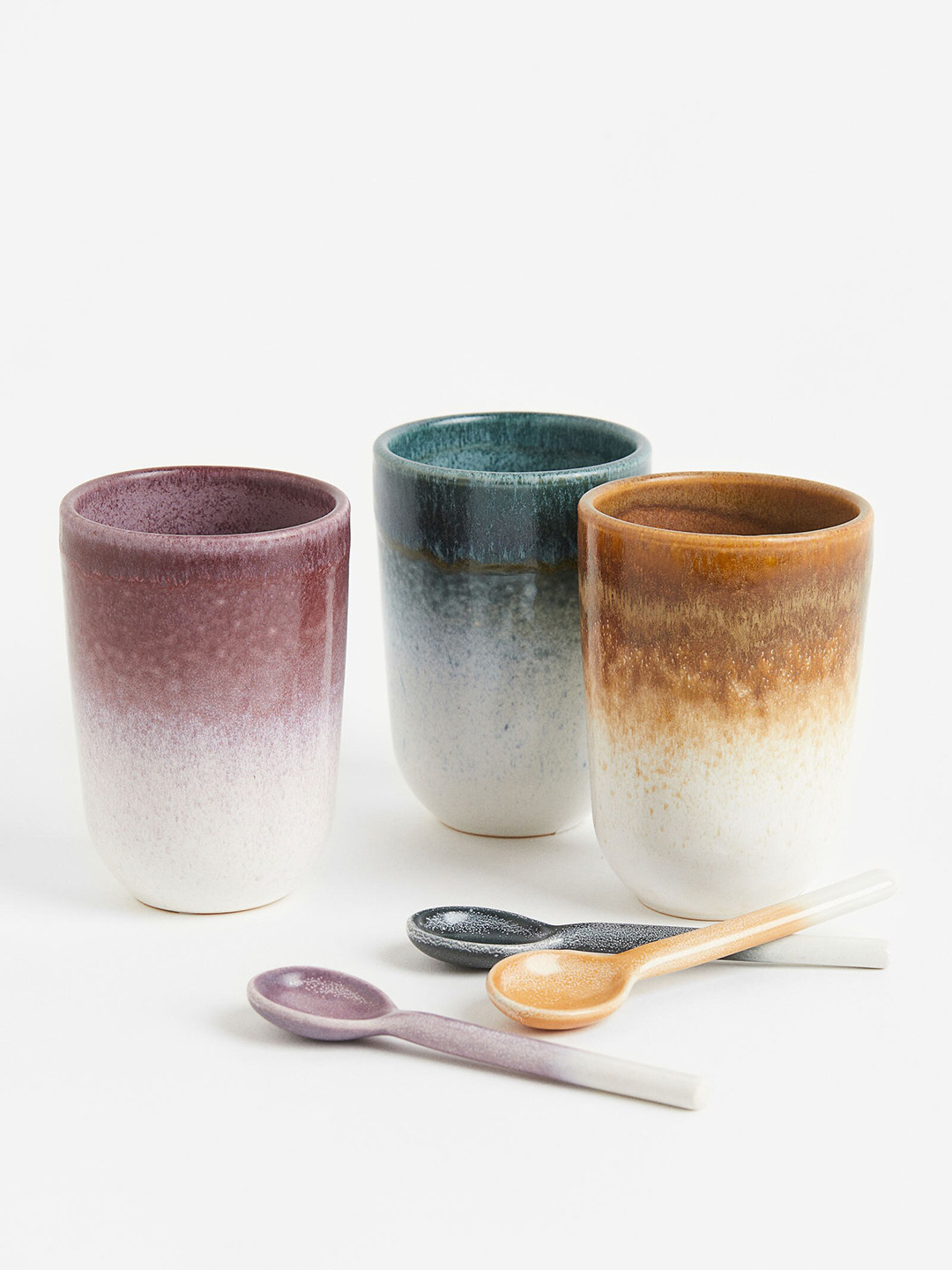 

H&M Pink & Mustard Printed Stoneware Cup
