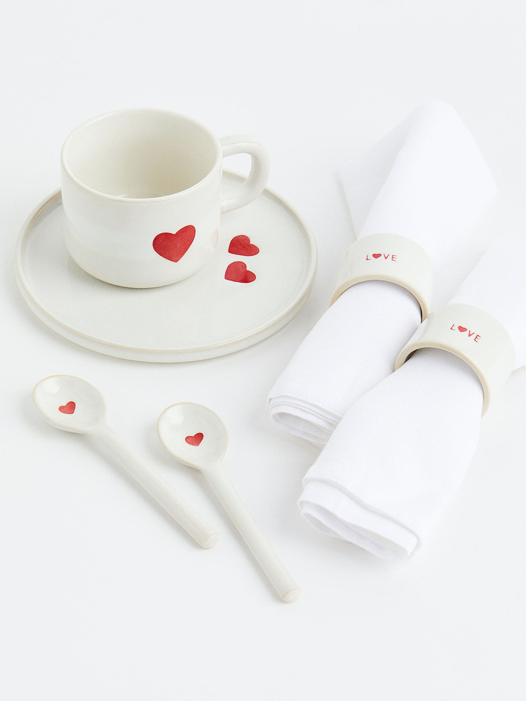 

H&M White & Red 2-Pack Stoneware Teaspoons