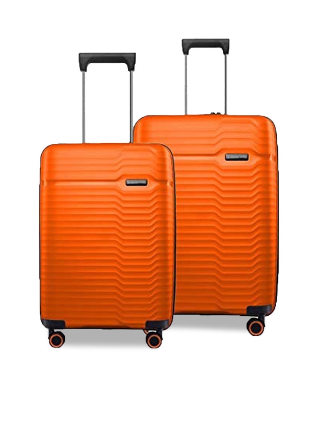 

Nasher Miles Set Of 2 Textured Hard-Sided Trolley Suitcases, Orange