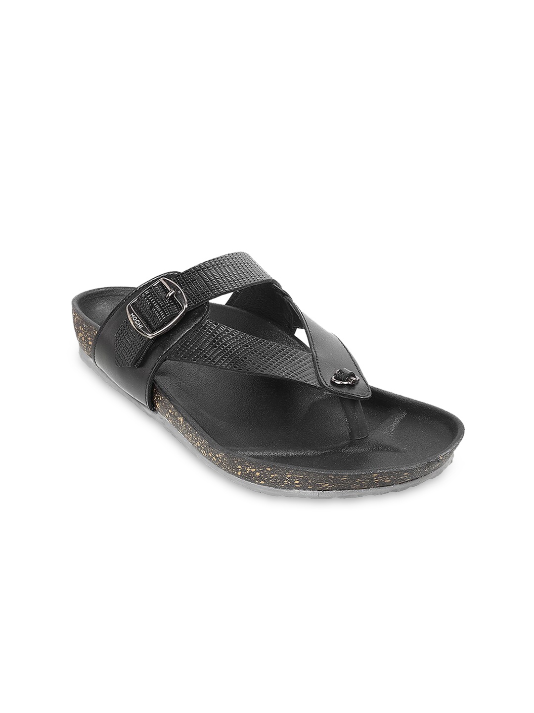 

Mochi Men Leather Slip-On Comfort Sandals, Black