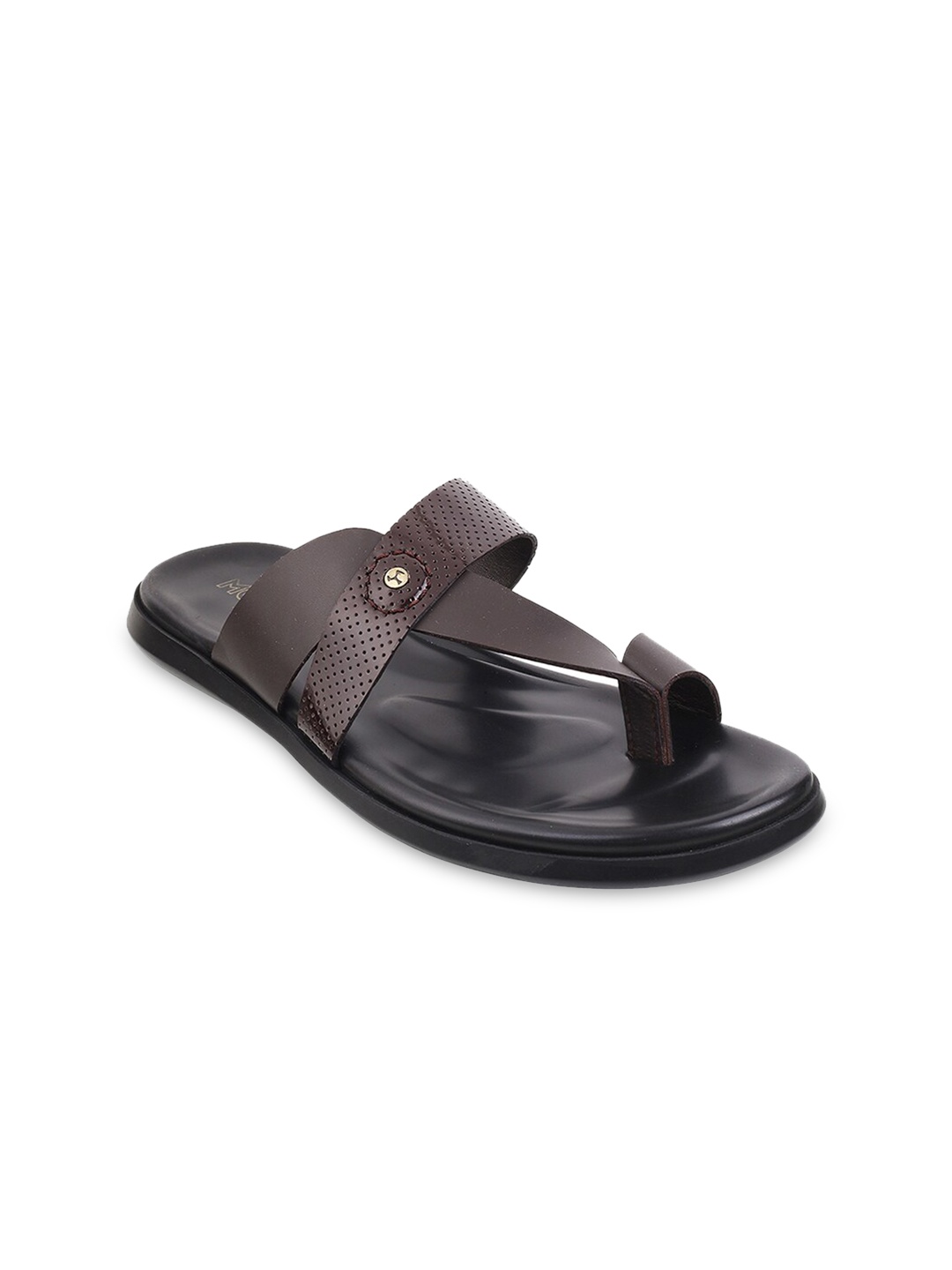 

Mochi Men Open One Toe Leather Comfort Sandals, Brown
