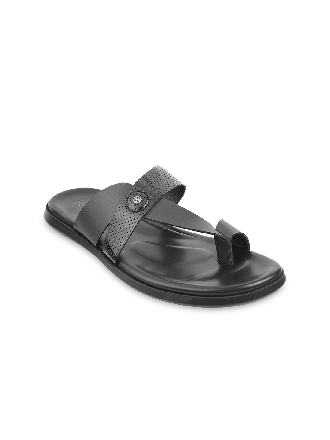 

Mochi Men Open One Toe Leather Comfort Sandals, Black